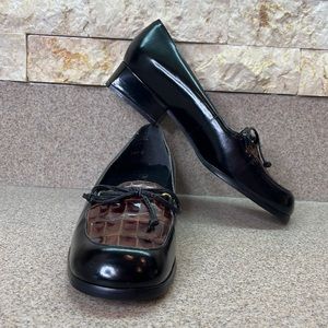 Enzo Angiolini Y-Talco Black/Cognac Calf Loafers Women’s size 5 1/2 slip on loaf